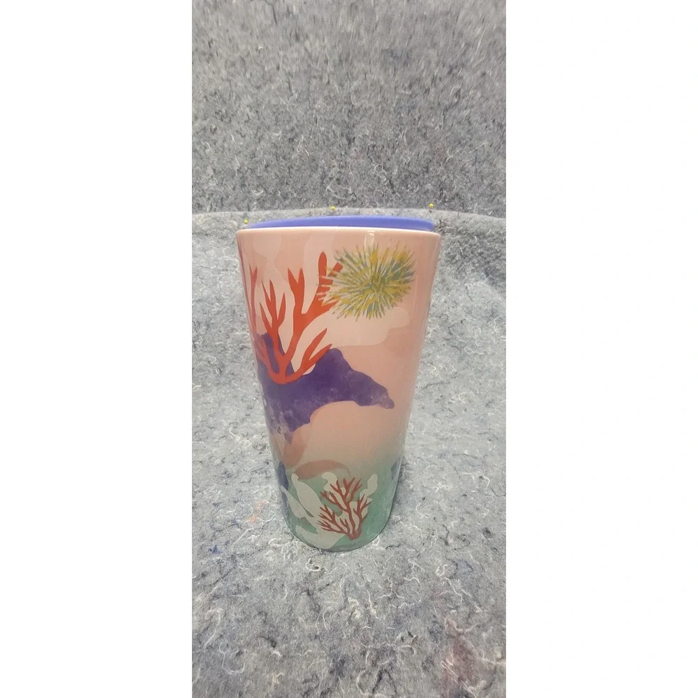 Starbucks 2021 Coral Reef Sea Ocean 12 oz Ceramic Tumbler‎ w/ Lid
